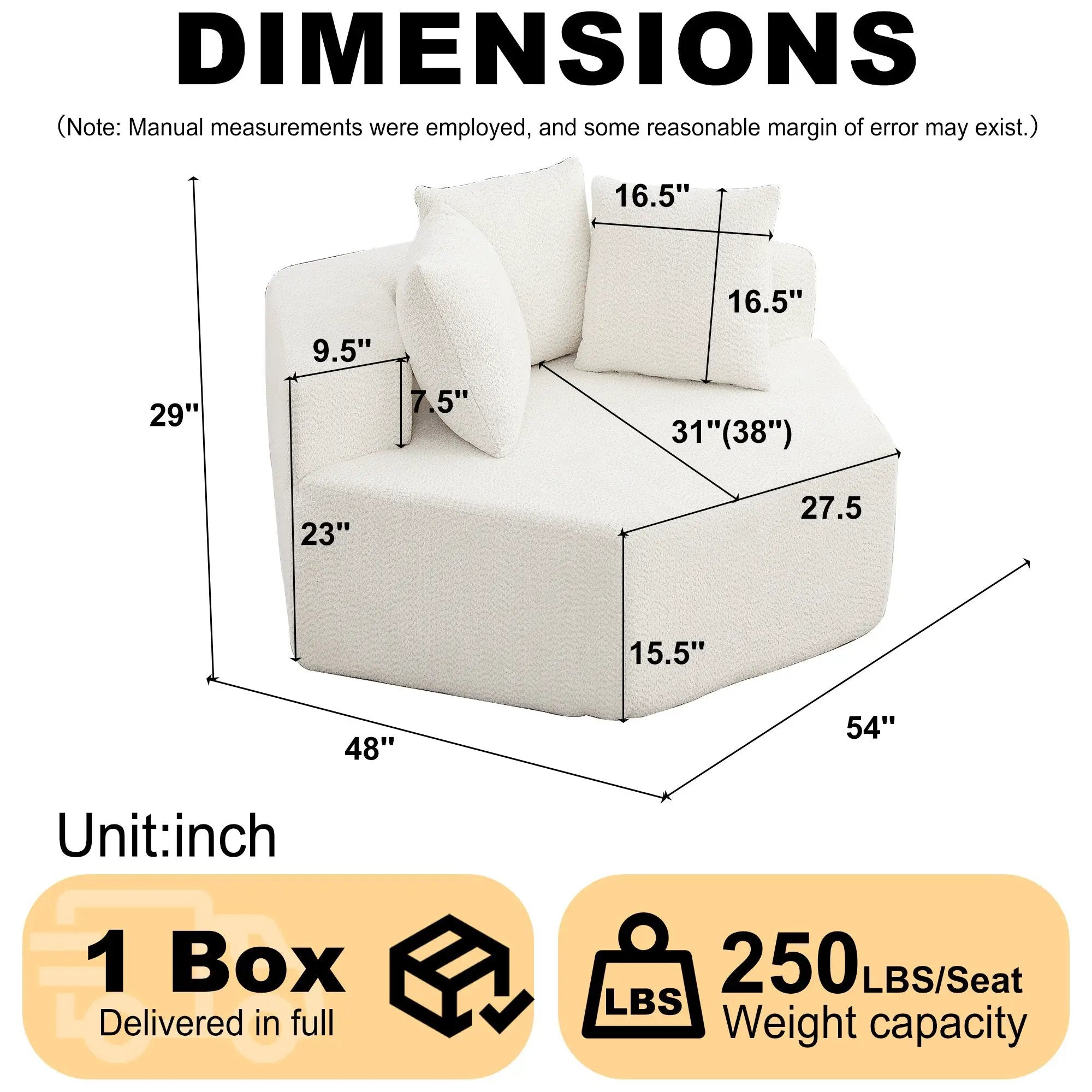 54-Inch Modern-Style Hexagonal Single Lounge Chair by HouseOfZazla
