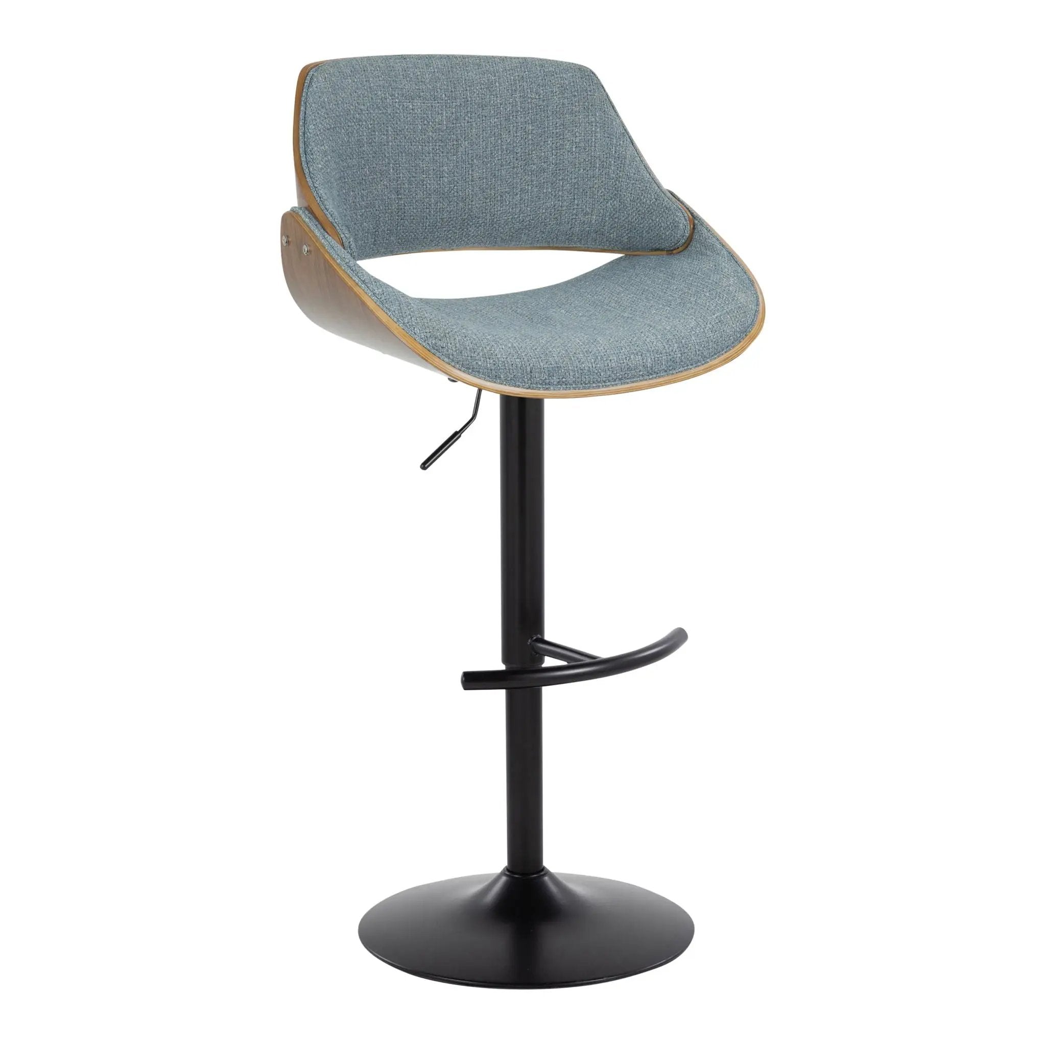 Fabrizzi - Mid Century Modern Adjustable BarStool With Rounded T Footrest (Set of 2) by Unique Piece Furniture