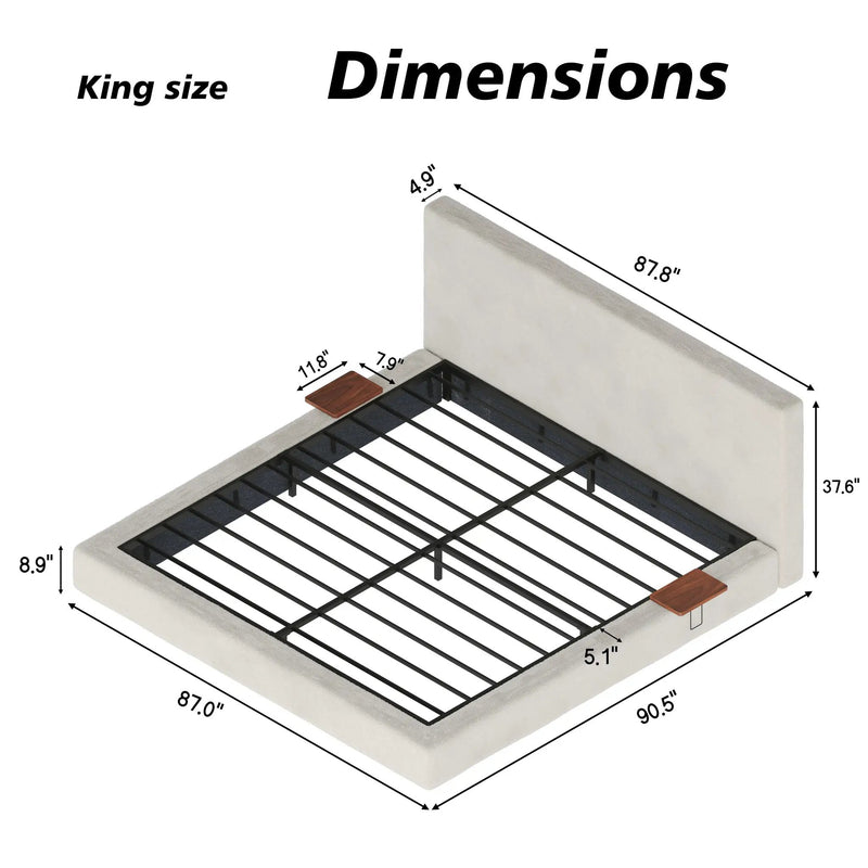 AirFrame King Bed Frame with Adjustable Sliding Side Table by HouseOfZazla