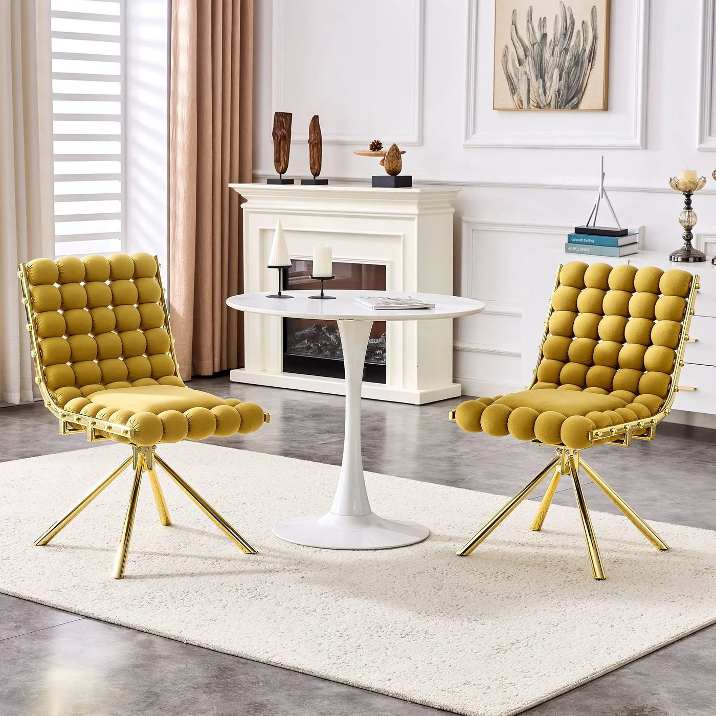 Puffy Bubble, Ball Chain Dining Chairs For Dining Room (Set of 2) by HouseOfZazla