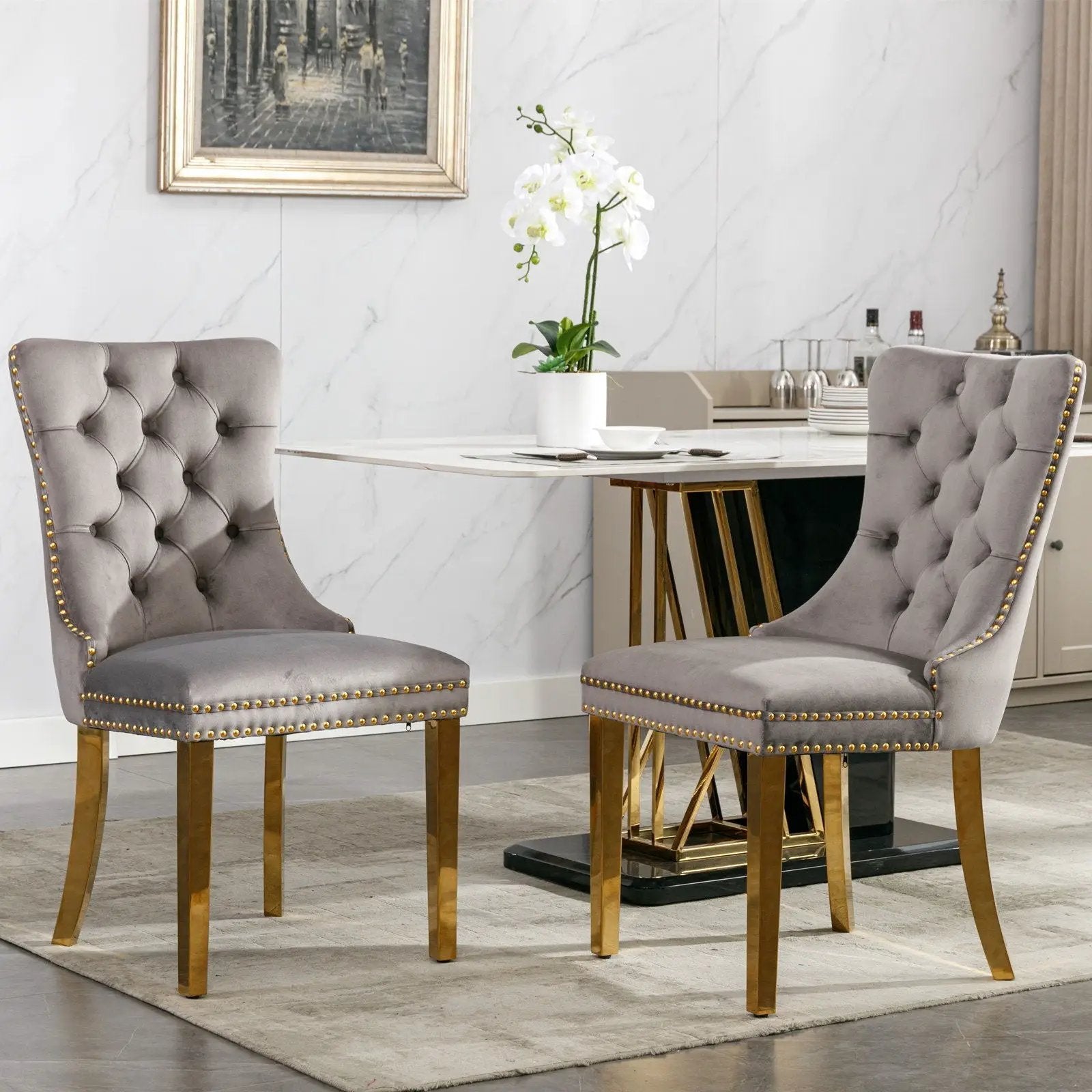 Nikki - Modern, High-End Tufted Dining Chair (Set of 2) by HouseOfZazla