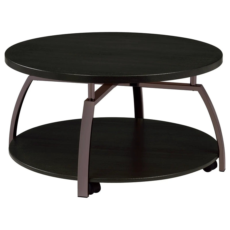 Dacre 3-piece Round Coffee and End Table Set Dark Charcoal by Unique Piece Furniture