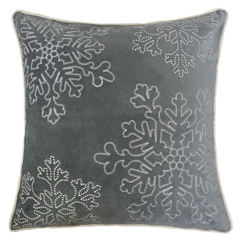 Gray Velvet Holiday Throw Pillow 20x20 by HouseOfZazla
