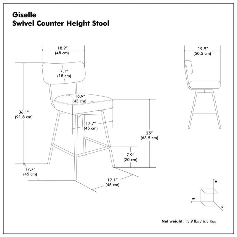 Giselle - Swivel Counter Height Stool (Set of 2) by Unique Piece Furniture