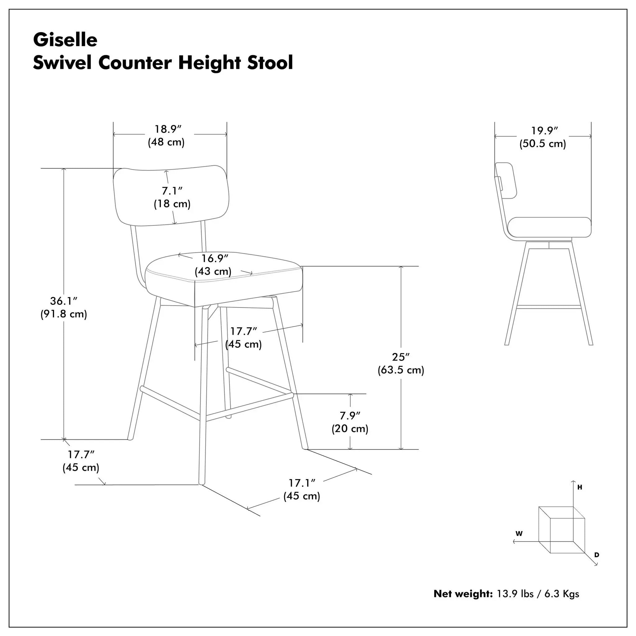 Giselle - Swivel Counter Height Stool (Set of 2) by HouseOfZazla