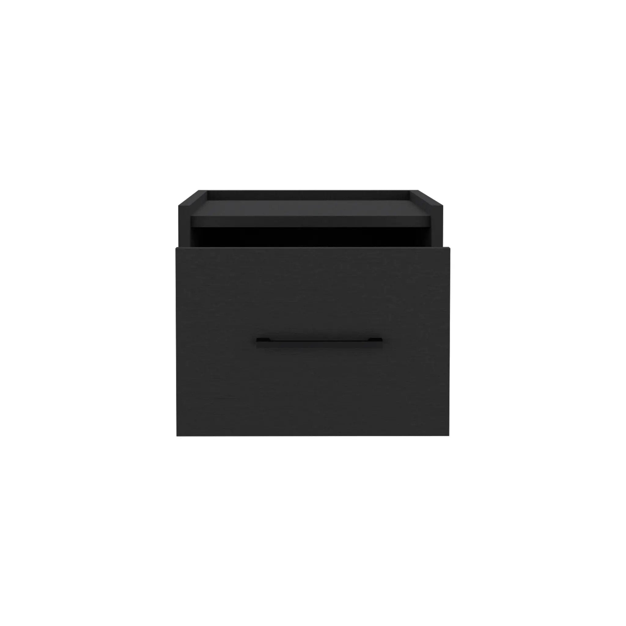 Floating Nightstand, Space Saving Design With Handy Drawer And Surface - Black by Unique Piece Furniture