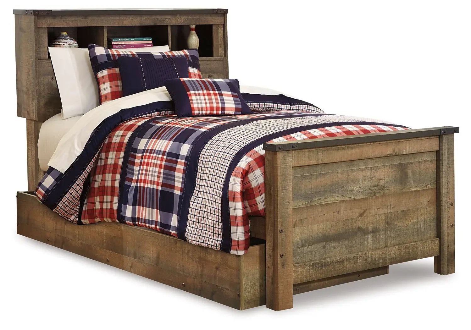 Trinell - Twin Bookcase Bed With 1 Large Storage Drawer - Brown by Unique Piece Furniture