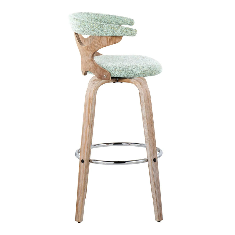 Gardenia - Contemporary Fixed Height Barstool With Swivel With Round Footrest (Set of 2) by HouseOfZazla