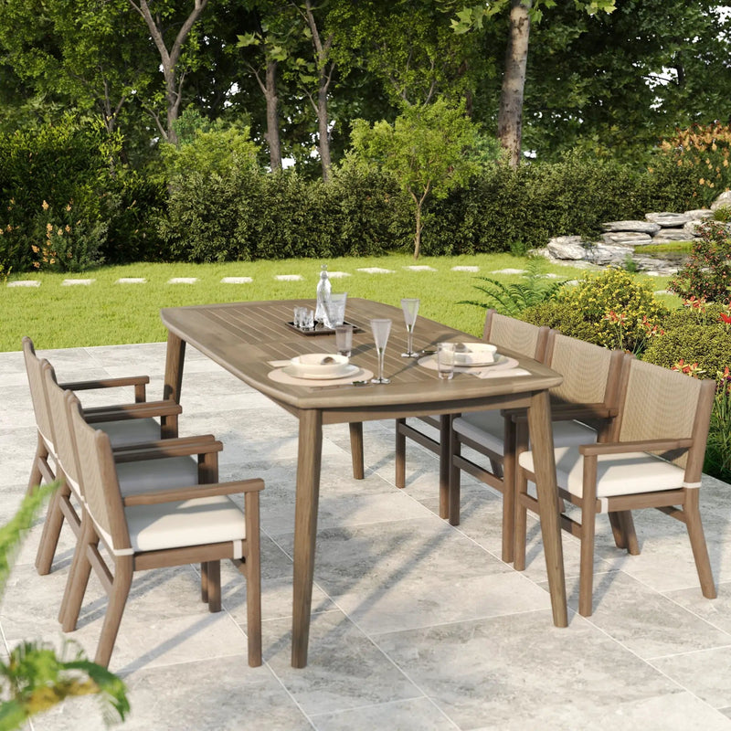 Acacia Wood Dining Table 8 Person Outdoor Table by HouseOfZazla
