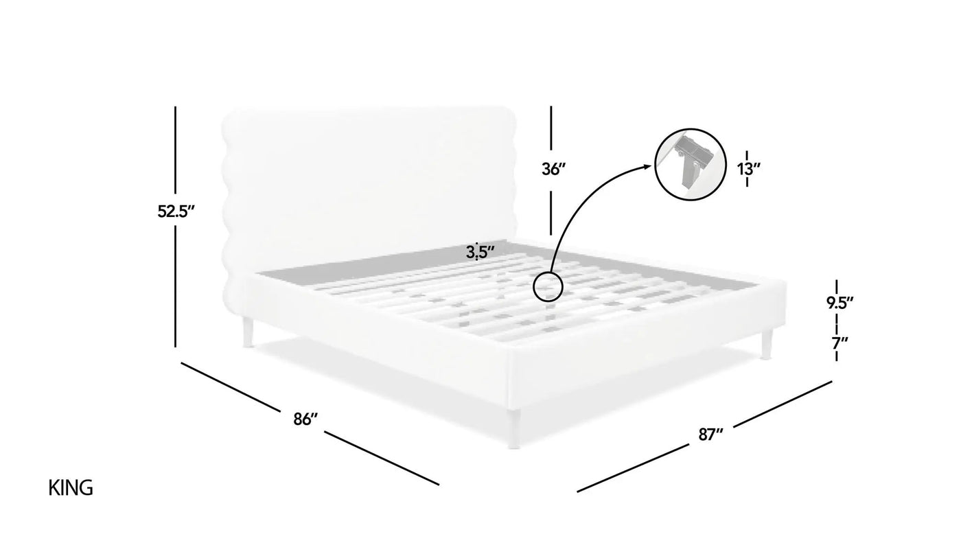 Stockholm - Modern Wavy Headboard Platform Bed by HouseOfZazla