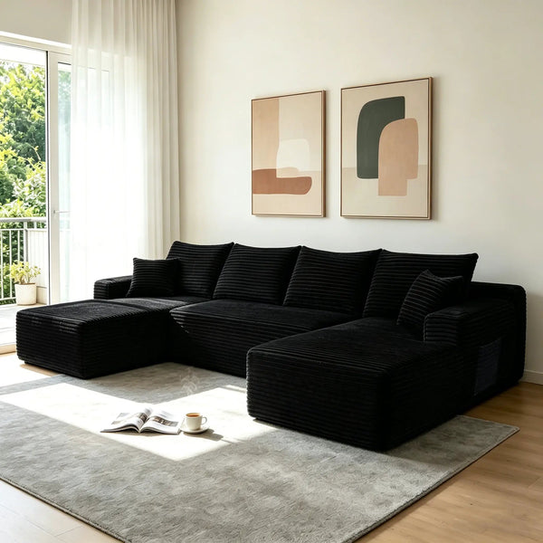134" Cloud Sectional Sofa with U-Shape Chaise