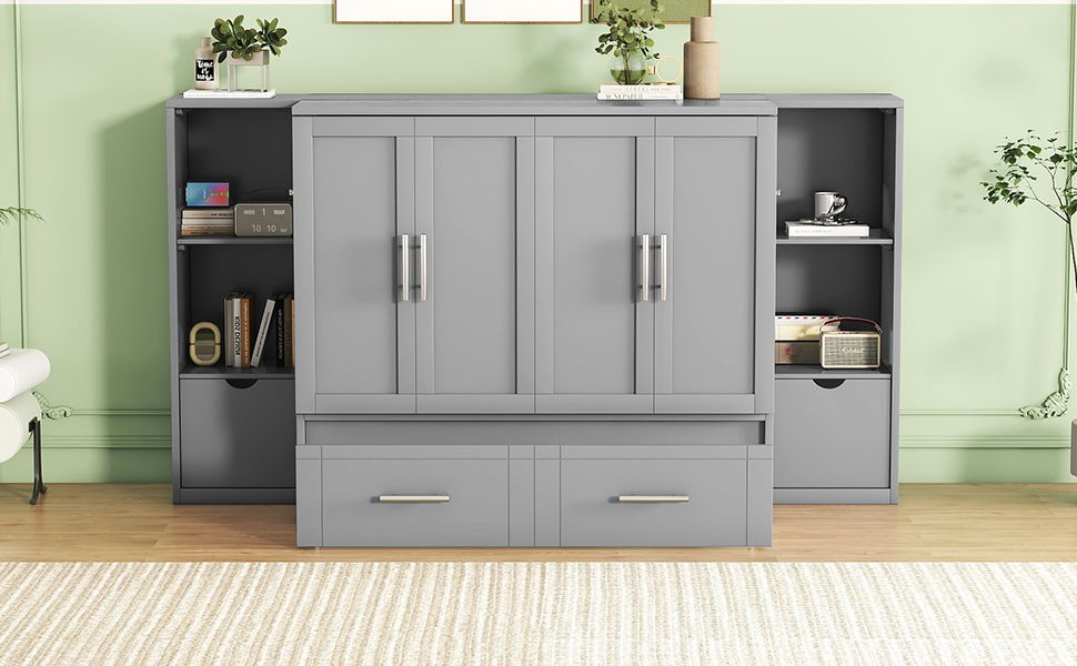 Murphy Bed With Shelves, Drawers And USB Ports by HouseOfZazla