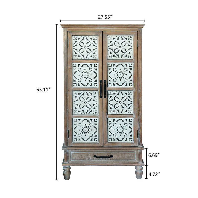 55.12'' Tall Tower Storage Cabinet - Rustic Wood Sideboard by HouseOfZazla