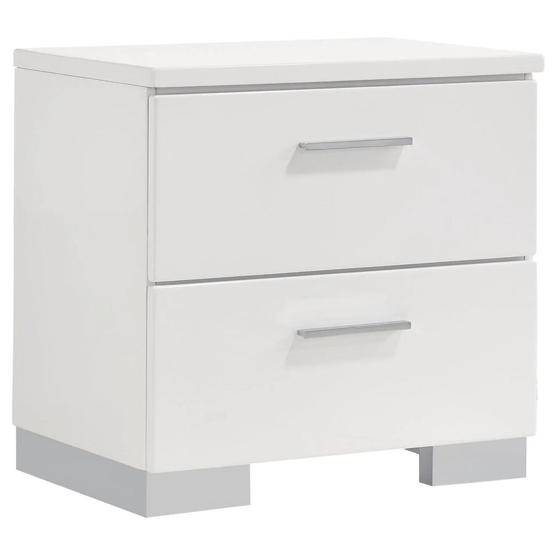 Felicity 4-piece Twin Bedroom Set White High Gloss by Unique Piece Furniture