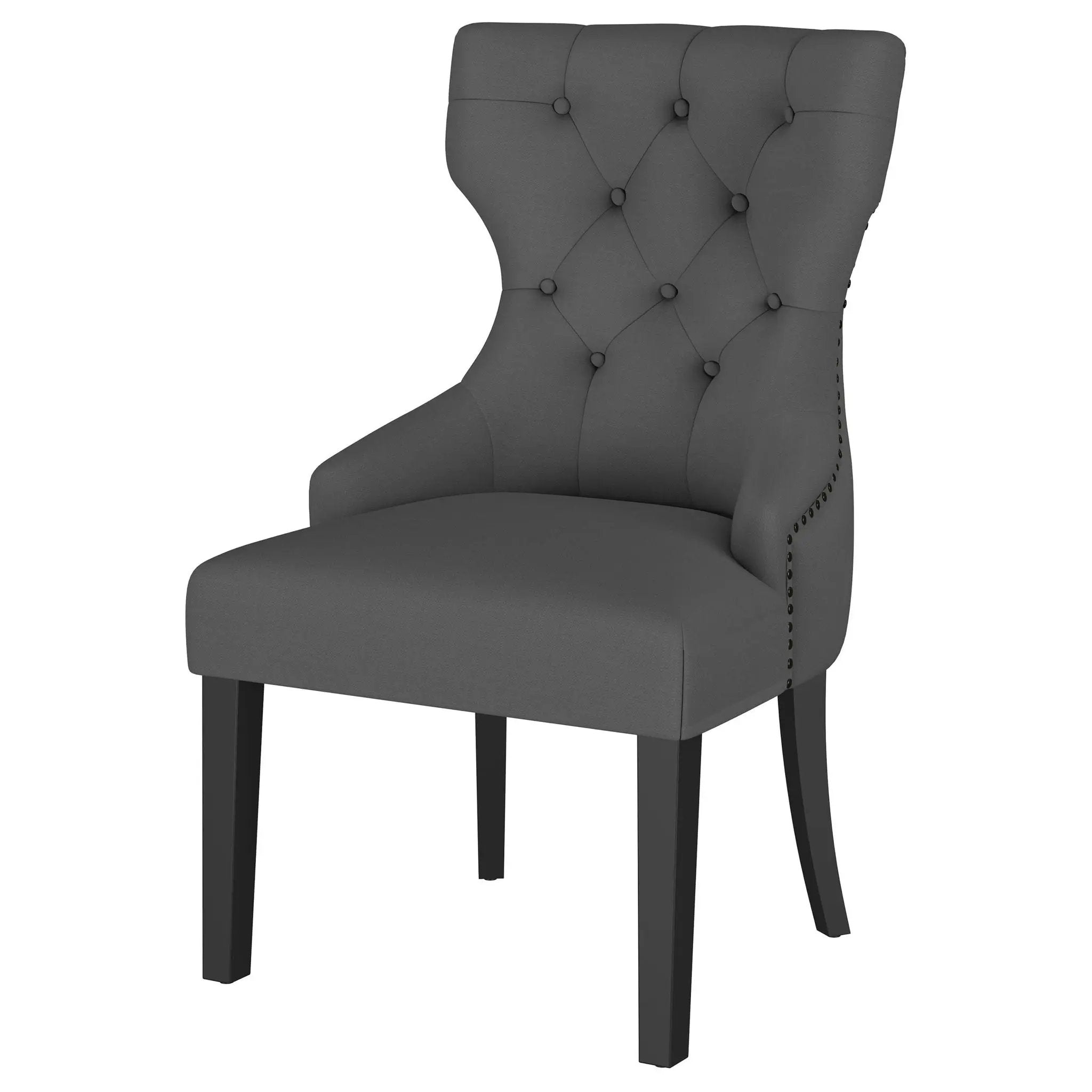 Baney Fabric Upholstered Dining Side Chair Grey and Black by Unique Piece Furniture
