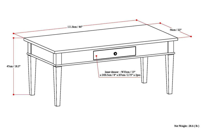 Carlton - Coffee Table - Dark Tobacco Brown by Unique Piece Furniture