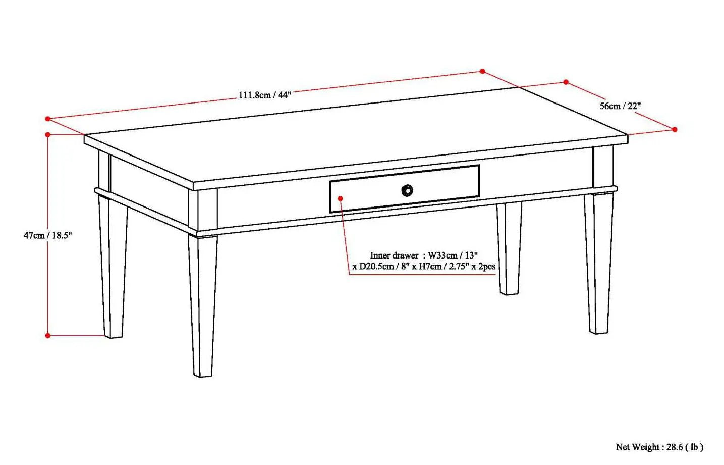 Carlton - Coffee Table - Dark Tobacco Brown by HouseOfZazla