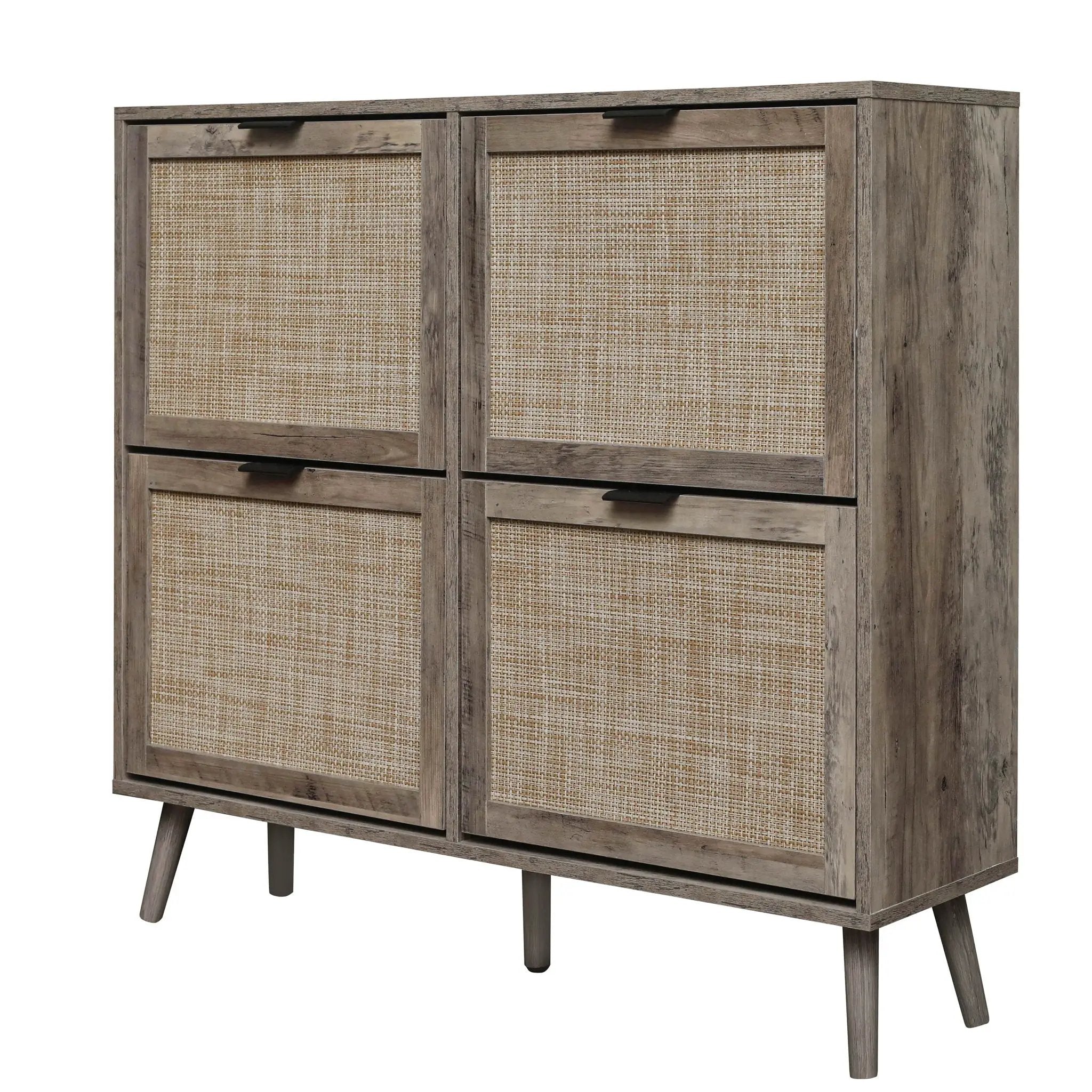 4 Door Shoe Rack, Freestanding Modern Shoe Storage Cabinet by HouseOfZazla