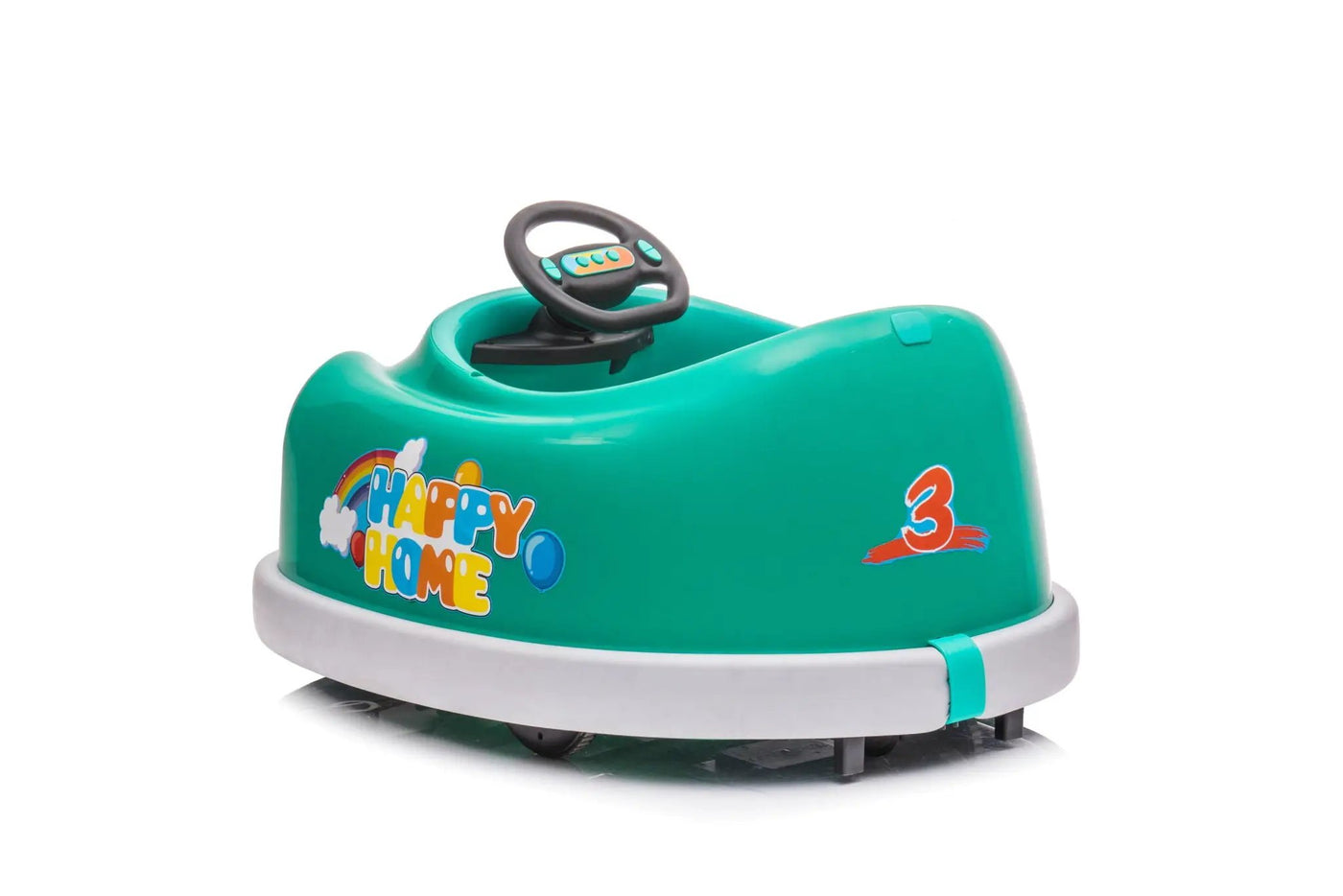 Bumper Car For Kids, 12V Dual Drive 1-6 Years Old Children's Electric Car With Pushrod Dinner Plate USB Bt Music Rocking Horse Mode Anti-Collision Bumper Ride On Car by HouseOfZazla