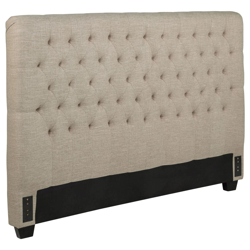 Chloe Upholstered California King Panel Headboard Oatmeal by Unique Piece Furniture