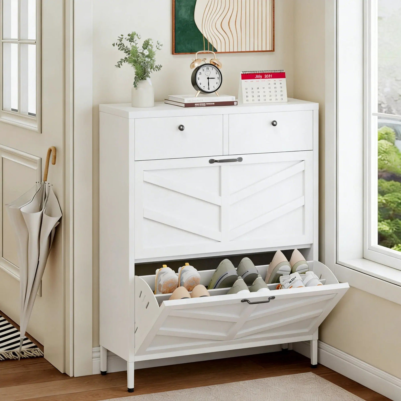 Shoe Cabinet With Flip Drawers by HouseOfZazla