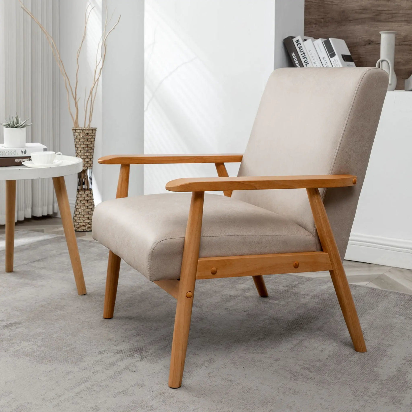 Wide Classic Mid-Century Modern Arm Chair by Unique Piece Furniture