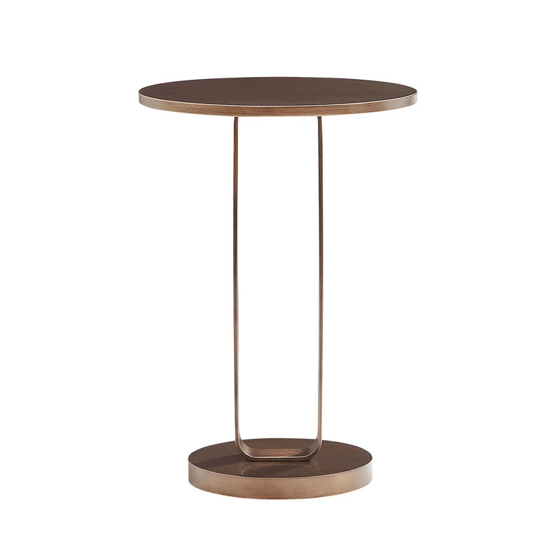 Tareel - Round Accent Table With Open Oval Pedestal - Antique Bronze