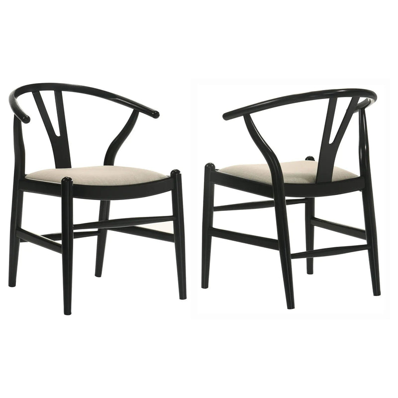 Crestmont Wood Wishbone Dining Side Chair Black (Set of 2) by Unique Piece Furniture