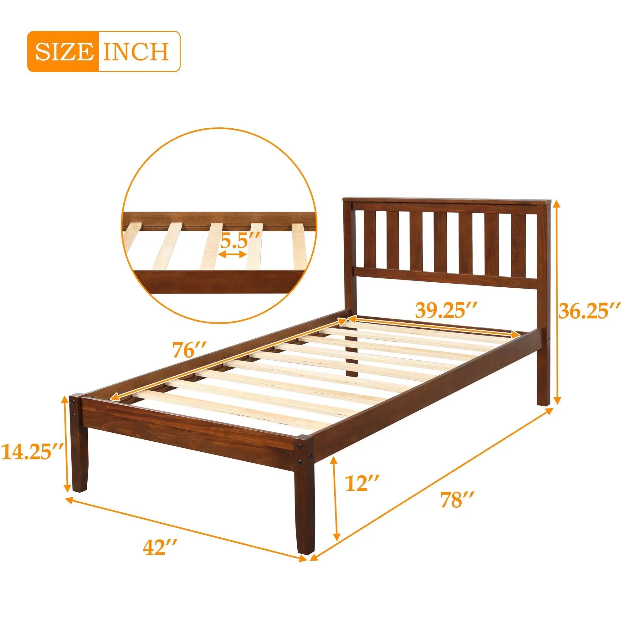 Platform Bed With Headboard, Footboard, Slat Support by Unique Piece Furniture