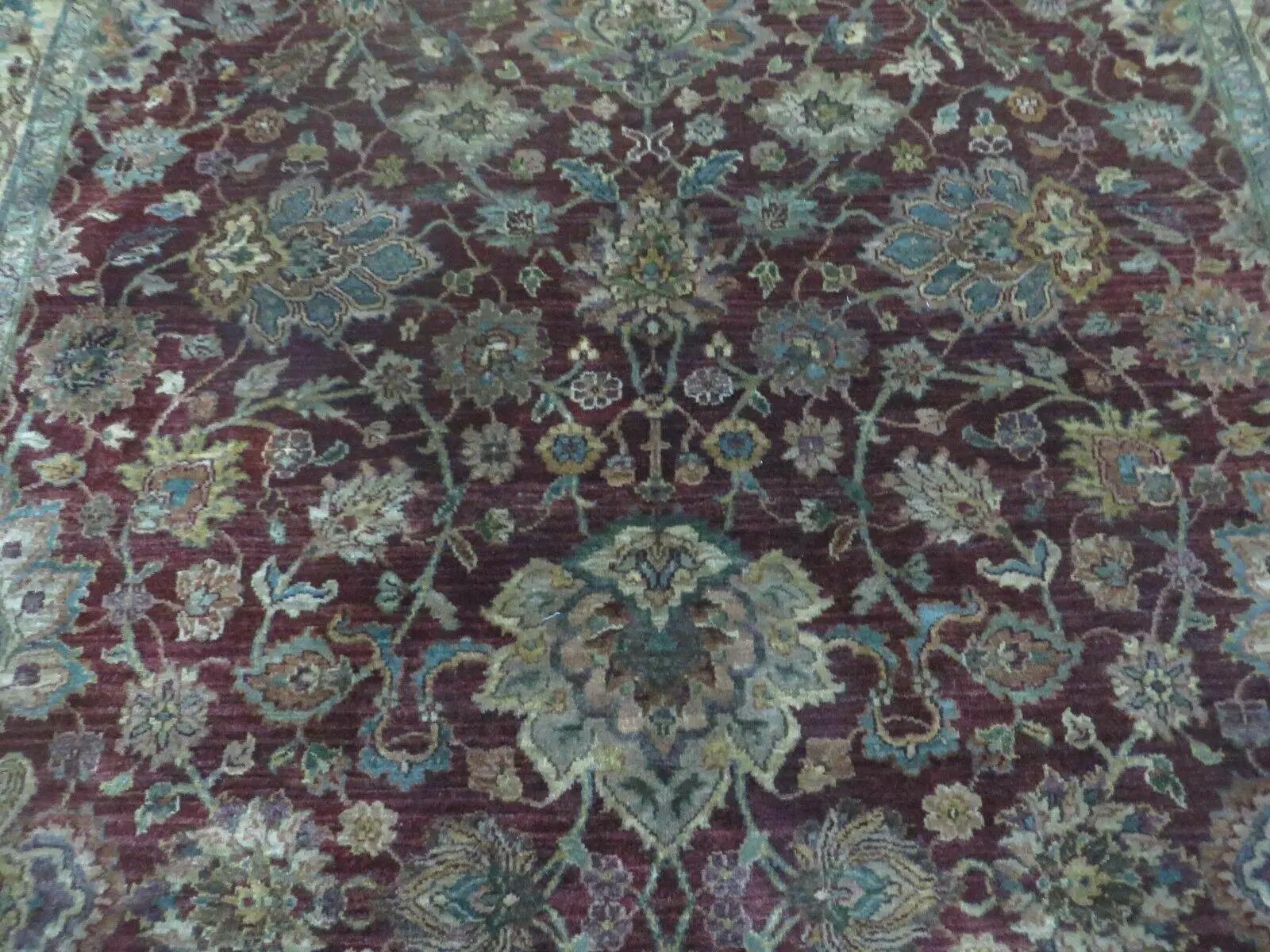 6' X 9' Handmade India Floral Oriental Wool Rug Carpet Tea Wash Red Hand Knotted by Jewel Rugs