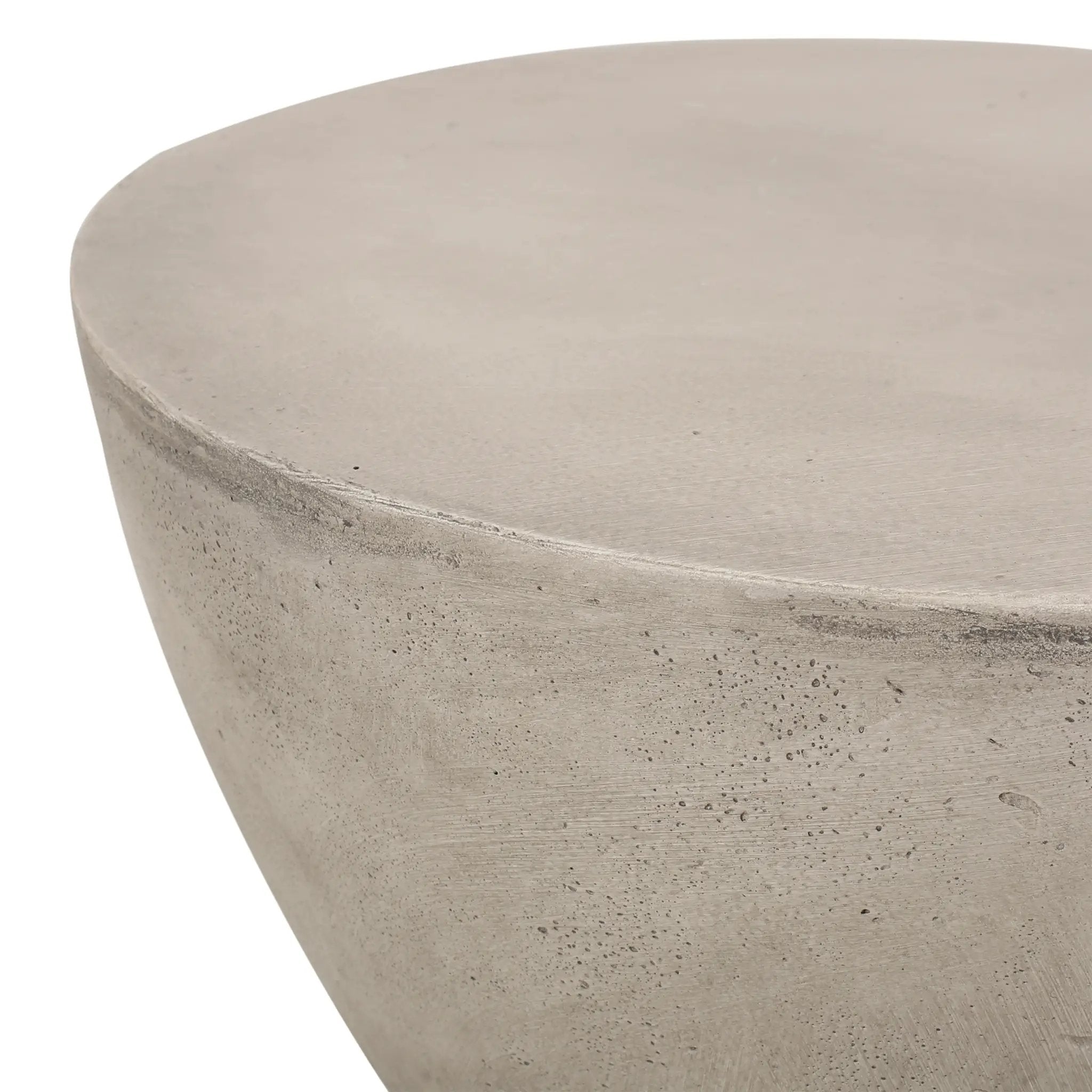Outdoor Lightweight Concrete Side Table, Light Gray by HouseOfZazla