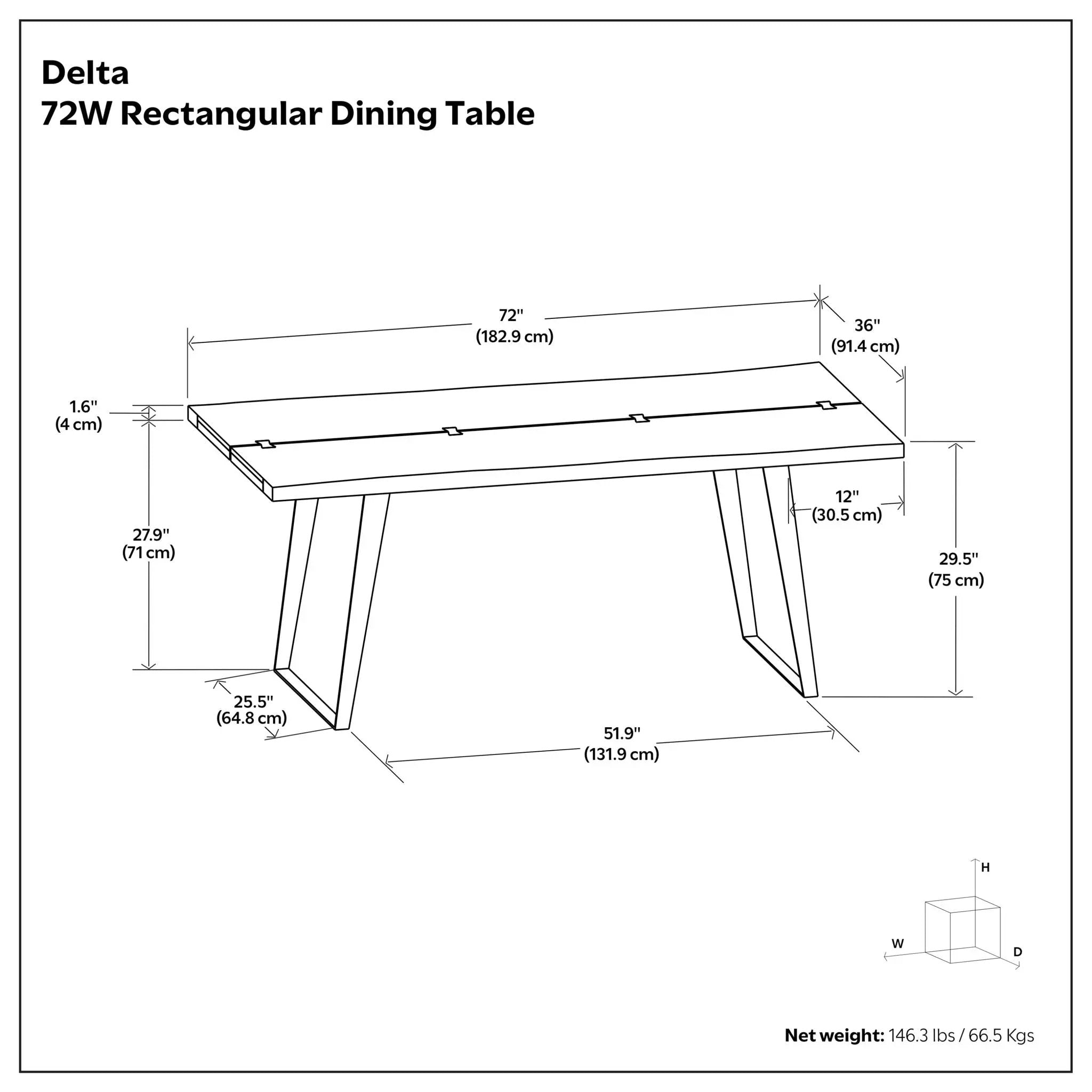 Delta - Handcrafted Dining Table by Unique Piece Furniture
