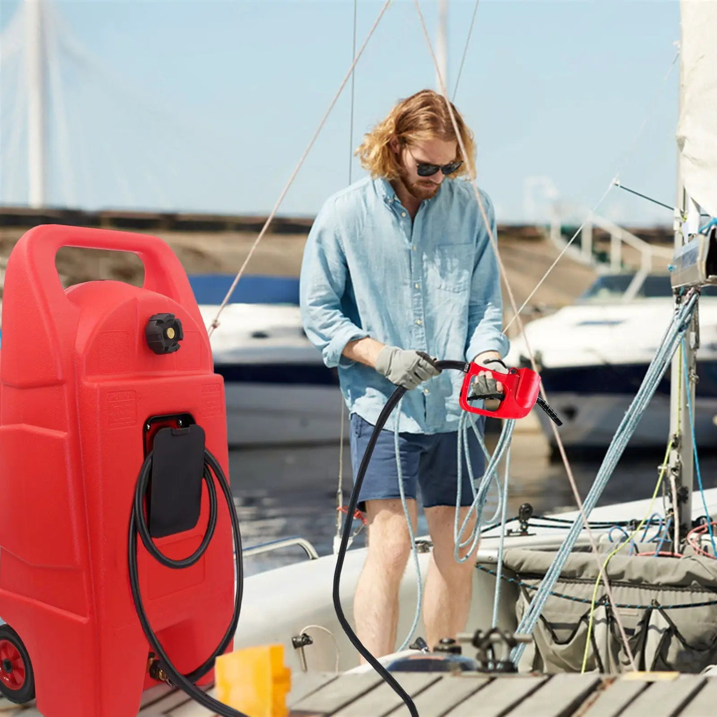Gas Caddy With Wheels, Fuel Transfer Tank, Gasoline Diesel Can by HouseOfZazla