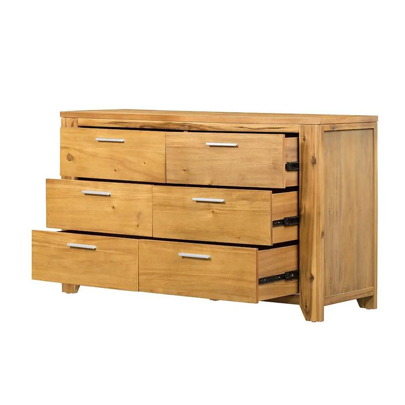 6 Drawer Dresser - Natural Wood / Brown by HouseOfZazla