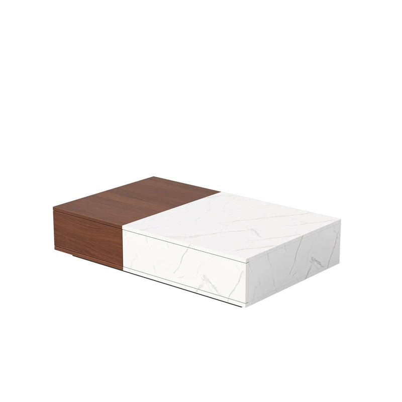 Modern Style Walnut Coffee Table With Two Storage Spaces by BLAKHOM