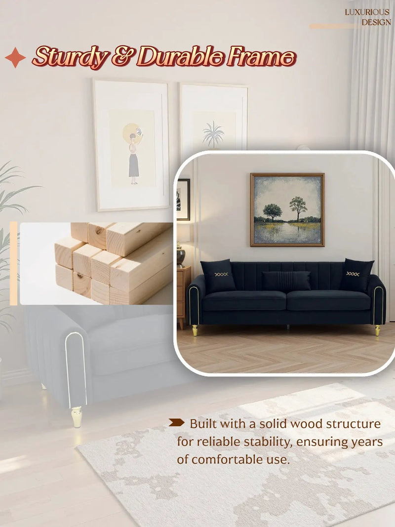 Modern 3-Seater Sofa Couch for Living Room by HouseOfZazla