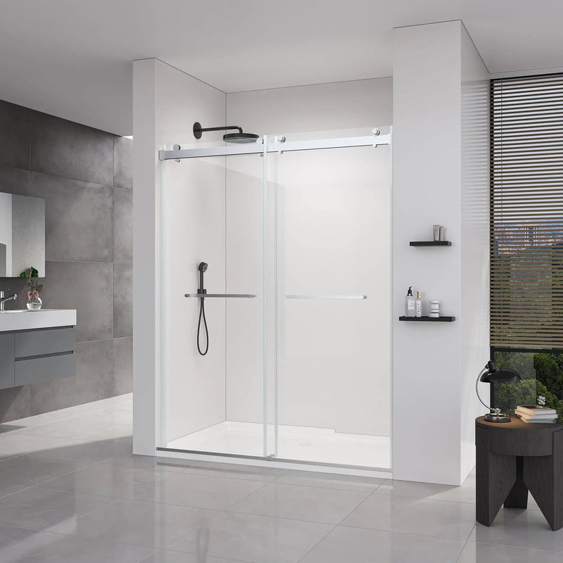 Double Sliding Frameless Soft-Close Shower Door by HouseOfZazla