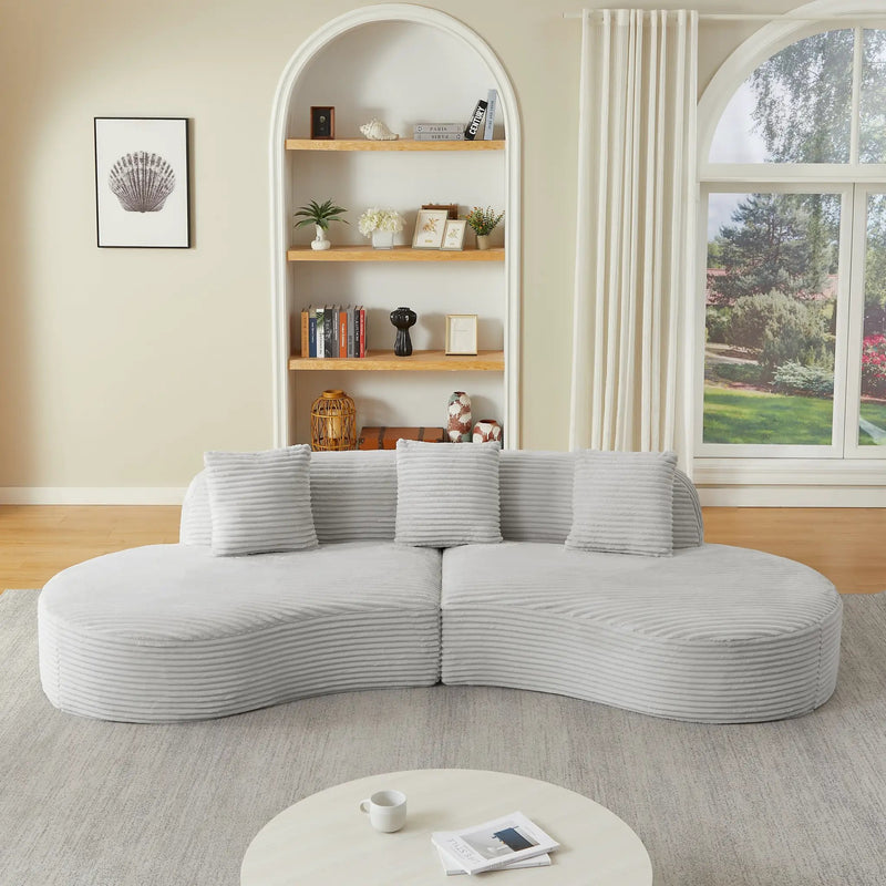 Contemporary Corduroy Curved Sectional Sofa by HouseOfZazla
