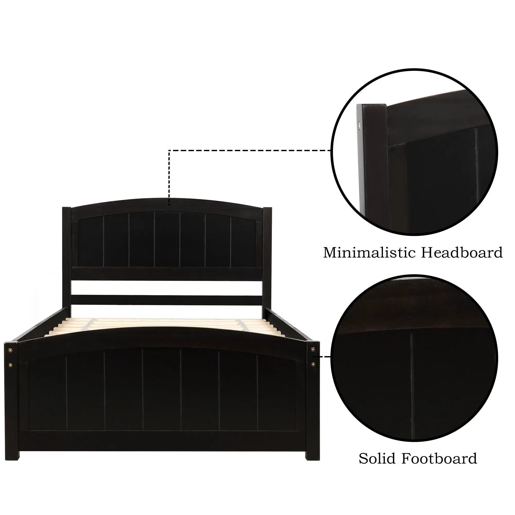 Platform Bed & Headboard, Footboard And Wood Slat Support by HouseOfZazla