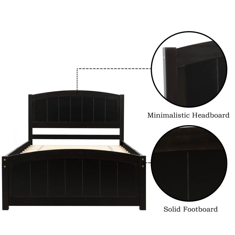Platform Bed & Headboard, Footboard And Wood Slat Support by HouseOfZazla
