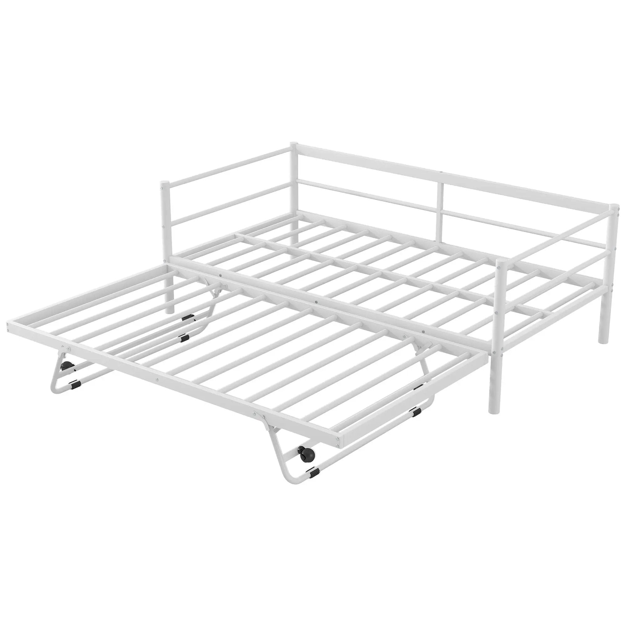Industrial Metal Daybed With Adjustable Pop Up Trundle And LED Strip by HouseOfZazla