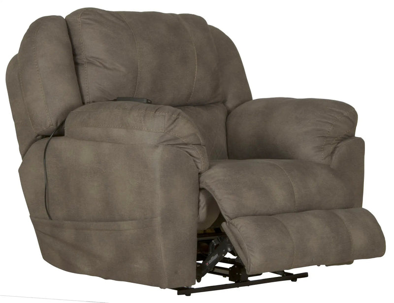 Flynn - Power Lay Flat Recliner With Power Adjustable Headrest & Lumbar And Dual Heat & Massage - Fig by Unique Piece Furniture