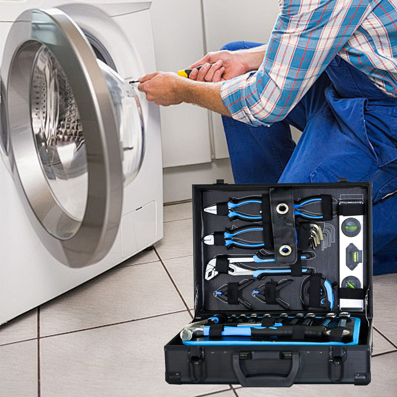 Combined Maintenance Tool Suitcase 247 Pieces Of Basic Home Maintenance Tool Set General Machinery Tool Set - Blue by HouseOfZazla