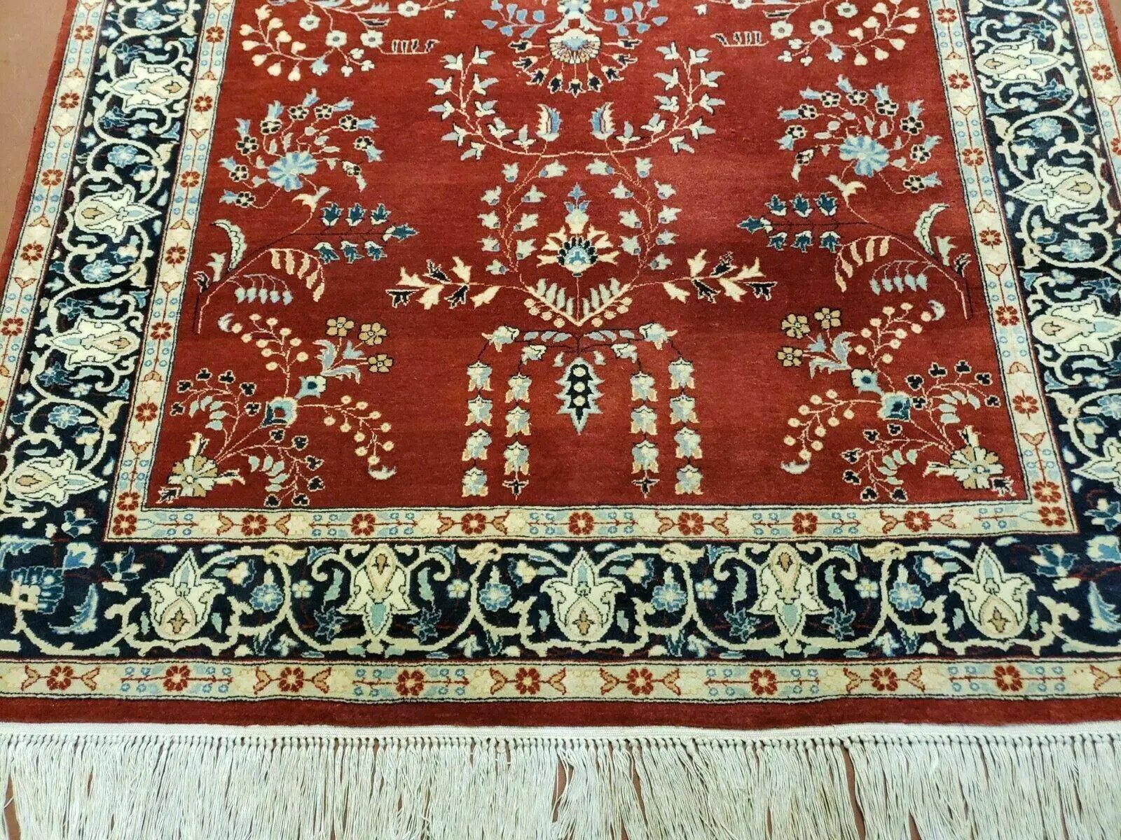 4' X 6' Vintage Handmade Pakistani Rug Highly Detailed Red by Jewel Rugs