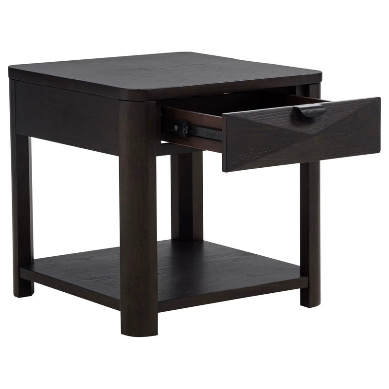 Marcelo Wood End Table with Drawer and Shelf Coffee by Unique Piece Furniture