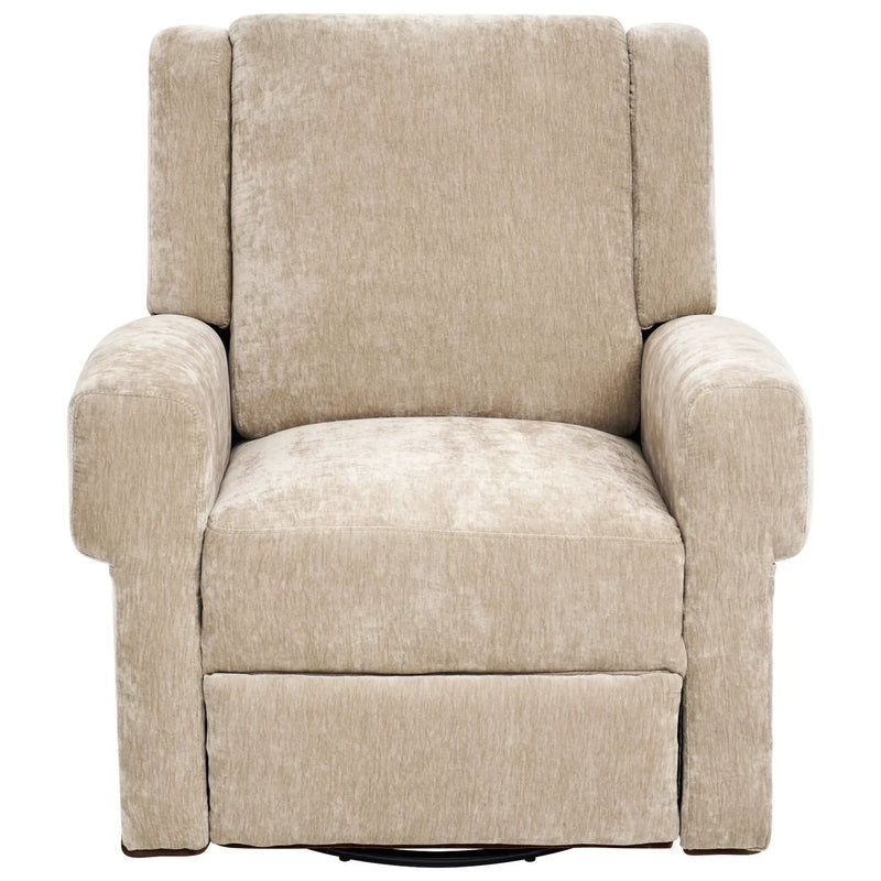 Manual Recliner Chair With Swivel Rocker Function, Dual Recline Angles by HouseOfZazla