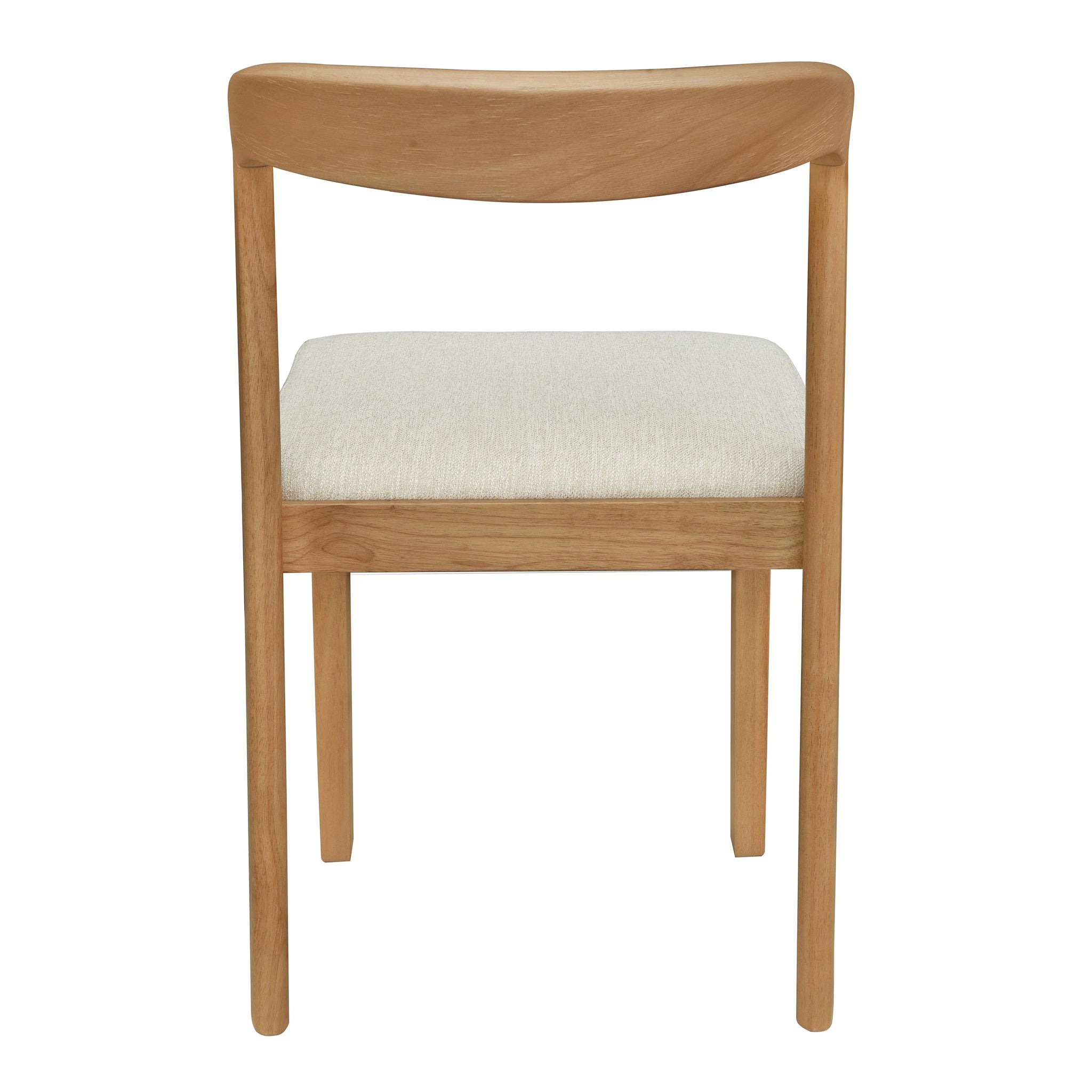 Solid Rubber Wood Dining Chairs (Natural Oak + Beige) Set of 2 by HouseOfZazla