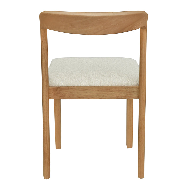 Solid Rubber Wood Dining Chairs (Natural Oak + Beige) Set of 2 by HouseOfZazla