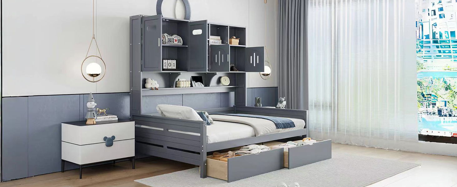 Daybed With All-In-One Cabinet And Shelf by HouseOfZazla