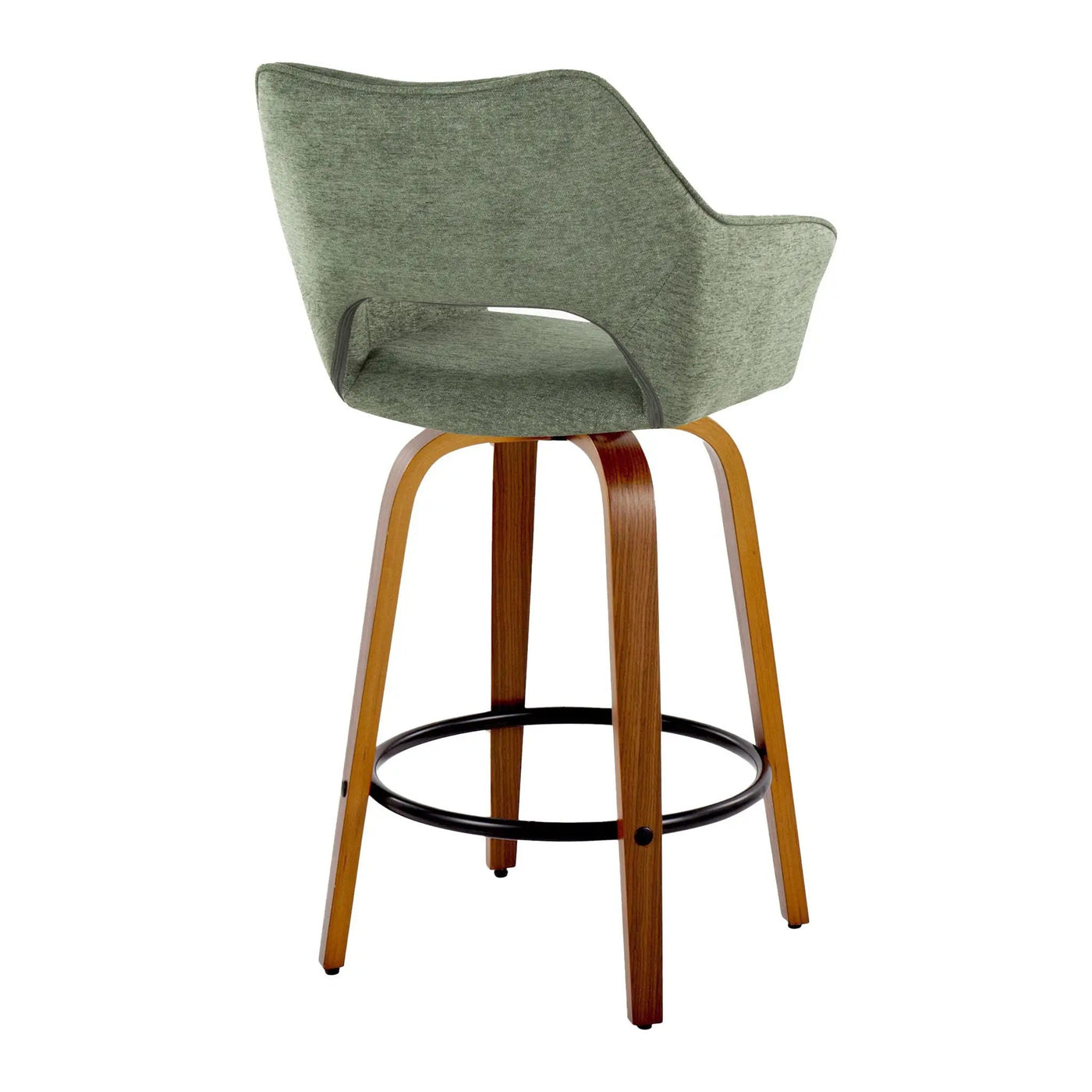 Mustang - Contemporary Fixed Height Counter Stool With Swivel With Round Footrest (Set of 2) by HouseOfZazla